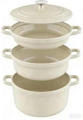 Produktbild von Gusseisen-Pfanne mit Deckel, 3-in-1, 25 cm