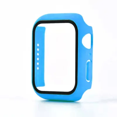 Image de Coque Smartphonica avec protection d'écran en verre pour Apple Watch 42mm - Bleu clair