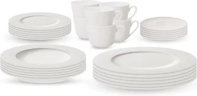 Image de Service de table en porcelaine, 6 pièces, blanc
