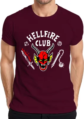 Produktbild von HELLFIRE CLUB Dämon Schädel Hörner D20 Flammenschwert Rollenspiel Herren T-Shirt, Burgundy, 3XL
