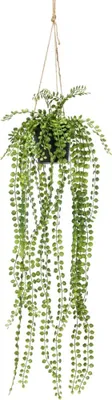Obrázek produktu pro Smaragdová umělá rostlina Ficus Pumila Závěsný s květináčem 60 cm