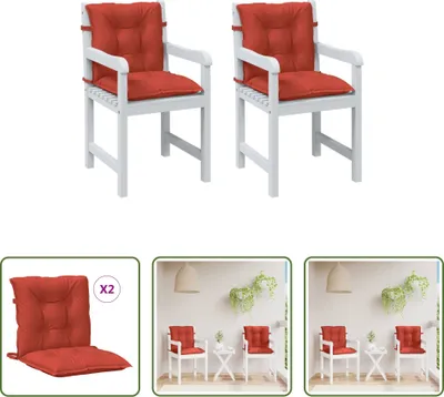 Image de The Living Store - 2 coussins d'appui pour fauteuil bas, mélange de rouge, 100 x 50 x 7 cm, tissu