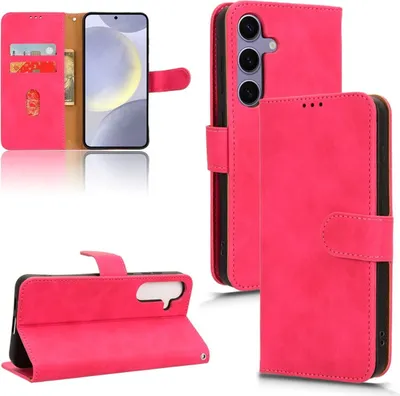 Produktbild von König Design Hülle kompatibel mit Samsung Galaxy S24 FE Kunstleder Handyhülle - Handy Case Pink