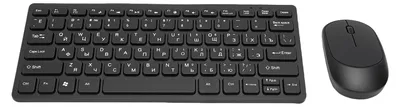 Obrázek produktu pro Sada ruské klávesnice a myši – 78 kláves, tenká bezdrátová klávesnice a myš 2,4 GHz pro PC a notebooky