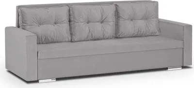 Produktbild von KomfortWelt24 3 Sitzer Sofa mit Schlaffunktion und Bettkasten - Praktischem Schlafsofa 214x85 cm FOLLER Grau