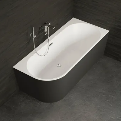 Produktbild von Freistehende Badewanne  Capri 170 rechts schwarz  170 x76 x58 cm