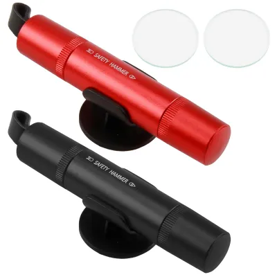 Imagen del producto de Martillo con cortador de cinturones de seguridad, juego de 2 unidades, compacto, para emergencias en el automóvil