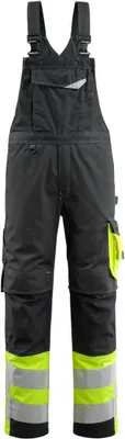 Produktbild von MASCOT® unisex Warnschutz-Latzhose Sunderland schwarz, gelb Größe 24