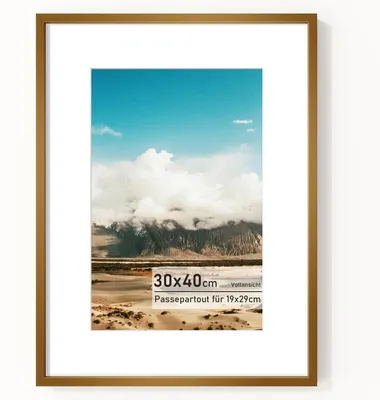 Productafbeelding van Bronskleurige Aluminium Fotolijst 30 x 40 cm met Passe-Partout