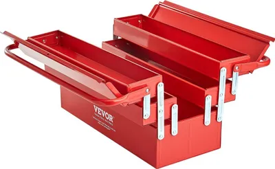 Produktbild von Werkzeugkasten 18 Zoll, 3-stufig, 5 Fächer, klappbarer Cantilever-Werkzeugkasten mit Griff
