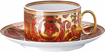 Immagine prodotto di Rosenthal Versace Teetasse 2-tlg. Medusa Garland Red, Porzellan, 200 ml, 19335-409958-14640