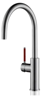 Produktbild von Küchenarmatur Edelstahl, Einhebel Spültischarmatur 360° schwenkbar, hohe Bogen Mischbatterie für Küchenspülen
