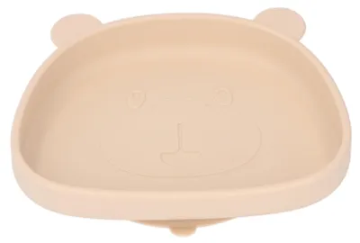 Produktbild von Baby-Silikon-Teller in Panda-Form mit Saugnapf, Kleinkind-Fütterungsversorgung für Kleinkinder, Beige