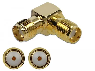 Produktbild von DELOCK Adapter SMA Buchse zu SMA Buchse 90° 10 GHz