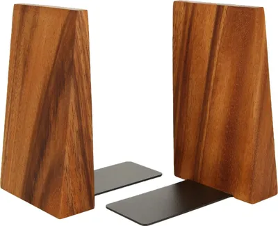 Produktbild von Wood Buchstützen (Paar mit Box) 9,5 x 15,3 cm Schreibtisch verdicktes Bücherregal aus Massivholz,Bookends