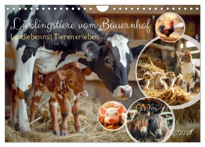 Produktbild von Lieblingstiere vom Bauernhof (Wandkalender 2027 DIN A4 quer), CALVENDO Monatskalender