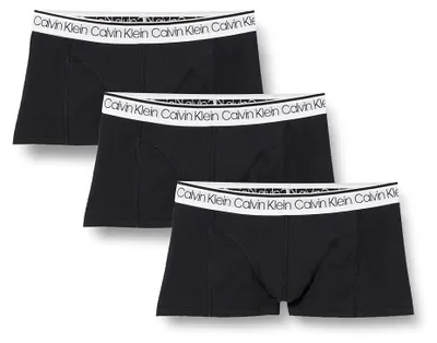 Produktbild von Calvin Klein Herren Boxershorts Low Rise Trunks Unterwäsche, Schwarz (Black W/Wh