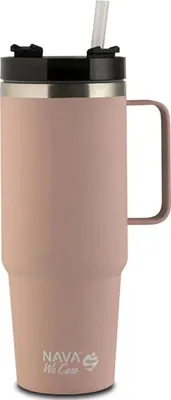 Productafbeelding van Termokop "We care" met handvat, 900 ml - roze