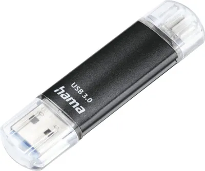 Produktbild von Hama USB-Stick Laeta Twin, USB 3.0, 128GB, Schwarz