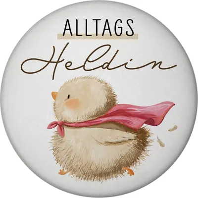 Produktbild von Küken Magnet mit Flaschenöffner rund mit Spruch Alltagsheldin