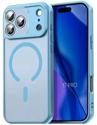 Image de Coque pour iPhone 17 Pro, avec Anneau Magnétique et Protection Caméra - Translucide Bleu