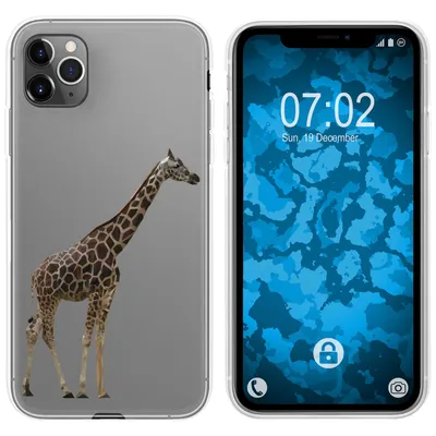 Produktbild von PhoneNatic Case kompatibel mit Apple iPhone 11 Pro Silikon-Hülle Vektor Tiere Giraffe M8