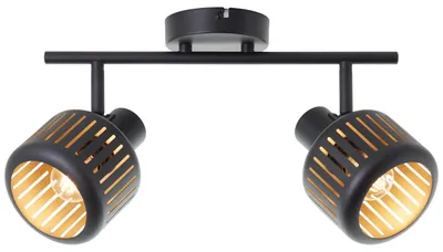 Produktbild von Brilliant Lampe Tyas Spotrohr 2flg schwarz gold Aluminium/Kunststoff schwarz 2x D45, E14, 28 W