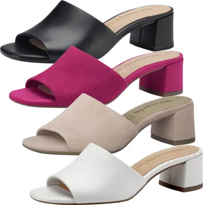Produktbild von Tamaris Damen Pantolette Mule Leder Blockabsatz Karree 1-27204-20, Größe:37 EU, Farbe:Weiß