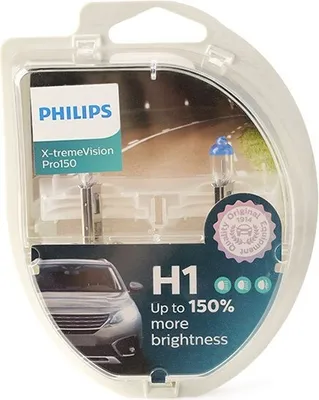 Produktbild von 2x PHILIPS H1 Glühlampen Fernlicht 12V 55W P14.5s Halogen 12258XVPS2