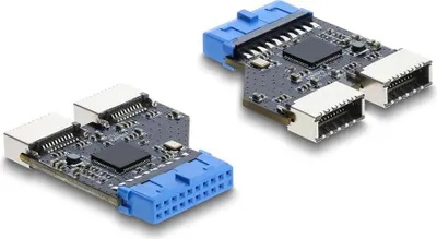 Produktbild von Delock USB 5 Gbps Hub 20 Pin Pfostenbuchse zu 2 x USB 5 Gbps Typ-E Key A Buchse