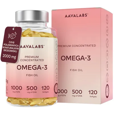 Zdjęcie produktu dla Omega 3 kapsułki o wysokiej dawce – 1000 mg EPA + 500 mg DHA Aavalabs