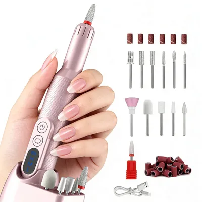 Produktbild von MODFU Kabelloses Nagelbohrer-Set, Wiederaufladbar, 3 Geschwindigkeiten, Elektrischer Nagelgerät, Tragbarer Nagelfräser,DIY für Maniküre & Pediküre