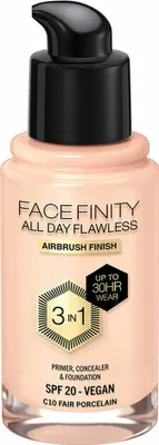 Immagine prodotto di Fondotinta cremoso Max Factor Face Finity All Day Flawless 3 in 1 Spf 20 Nº C10 Fair porcelain 30 ml