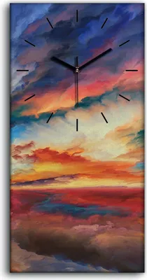 Produktbild von Wandbild Leinwand Bilder Wanduhr Geräuschlos 30x60 Abstrakte Kunst Wolken - schwarze Hände