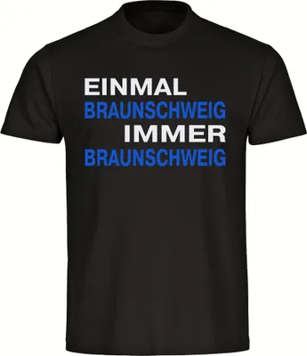 Produktbild von multifanshop Herren T-Shirt - Braunschweig - Einmal Immer, schwarz-2, Größe XL