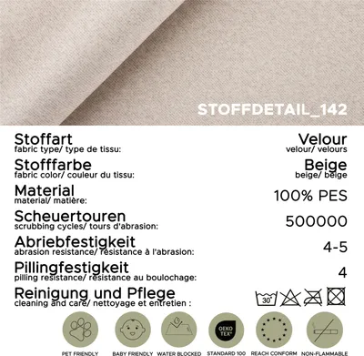 Produktbild von xonox.home Sendi Schlafsofe 2 Sitzer beige B/H/T: 210x103x90cm