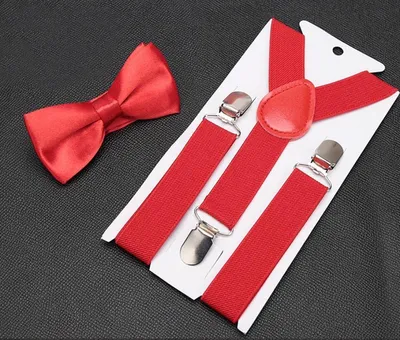Productafbeelding van CHPN - Suspenders - Suspenders voor kinderen - Suspenders en vlinderdas voor kinderen - Bordeauxrood - 1-4 jaar - Suspenders - Speciaal voor kinderen - Kerstoutfit