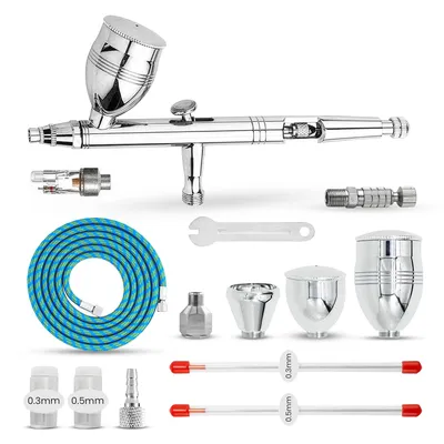 Produktbild von JUNIERS Airbrush Pistole AG-283K – Double-Action Airbrush Set für Profi-Feinarbeiten, Modellbau, Nail Art & kreative Hobbyprojekte