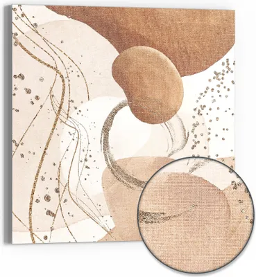 Produktbild von DEQORI Hybrid Leinwand Bild 30x30 cm 'Erdfarbene Eleganz' Wandbild Glas flach modern