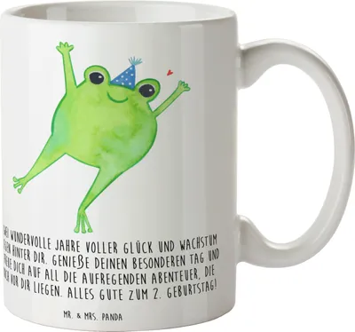 Produktbild von Mr. & Mrs. Panda Teetasse 2. Geburtstag - Weiß - Geschenk, Kindergeburtstag, Pott, Kaffeetasse, Wachstumsmeilensteine, Geburtstagsfeier, Kaffeebecher, Tasse, Becher
