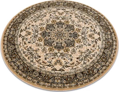 Produktbild von Wollteppich POLONIA Kreis KORDOBA Sepia 2 braun rund 200 cm