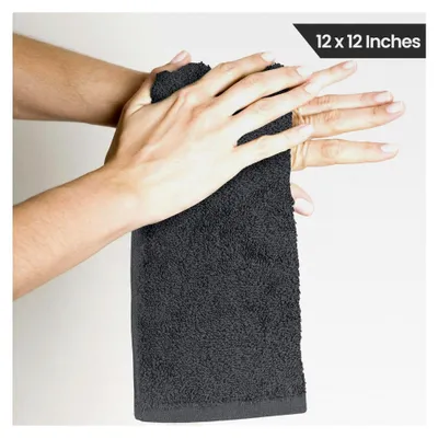 Produktbild von 24 Seiftücher, 30x30 cm mit Aufhängeschlaufen, saugfähige Waschlappen aus 100% Baumwolle (Grau)