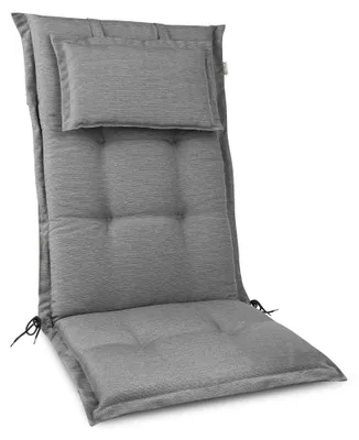 Produktbild von Beautissu Premium Gartenstuhlauflage Hochlehner 120x50x7cm, Hellgrau