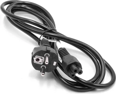 Produktbild von vhbw Netzkabel Schutzkontaktstecker für Kaltgeräte z.B. PC Monitor Computer Drucker Saugroboter - C5 Micky Mouse Kleeblatt Buchse, 2 m