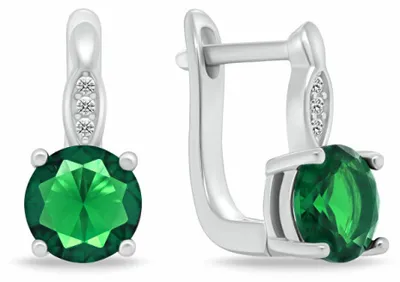 Immagine prodotto di Orecchini in argento con zirconi verdi EA548WG