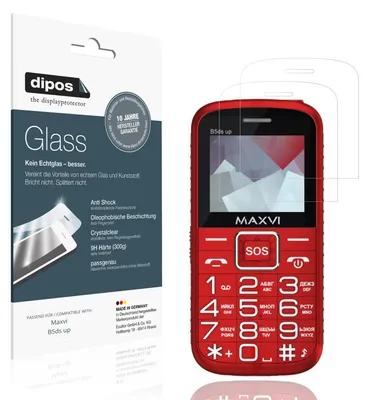 Produktbild von 2x Schutzfolie für Maxvi B5ds up - Anti-Shock 9H Folie dipos Glass Kunststoffglas