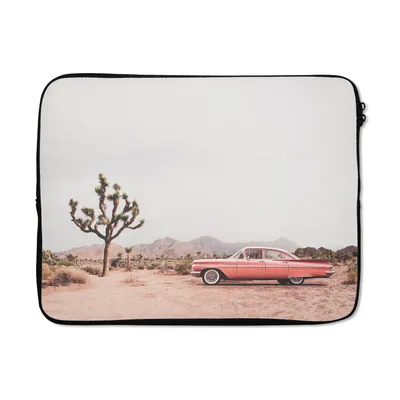 Produktbild von MuchoWow® Laptop Hülle 17 Zoll Laptoptasche Auto - Wüste - Baum - Berge - Sand - Zipper - Schutzabdeckung