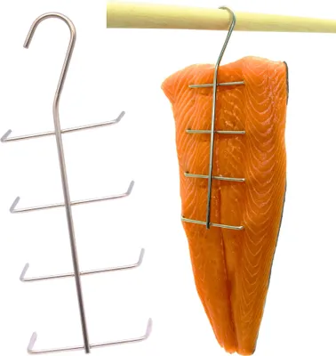 Produktbild von Haken zum Räuchern von Fisch 23cm x 10 - Räucherhaken, Räucherfischhaken, Fleischhaken, Metzgerhaken