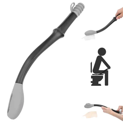 Produktbild von Toilettenpapier-Wischhilfen, große Reichweite, tragbarer, komfortabler, selbstunterstützender Wischer für Badezimmer, Grau