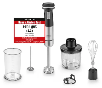 Produktbild von CASO Click & Mash - kabelloses 4in1 Stabmixer-Set